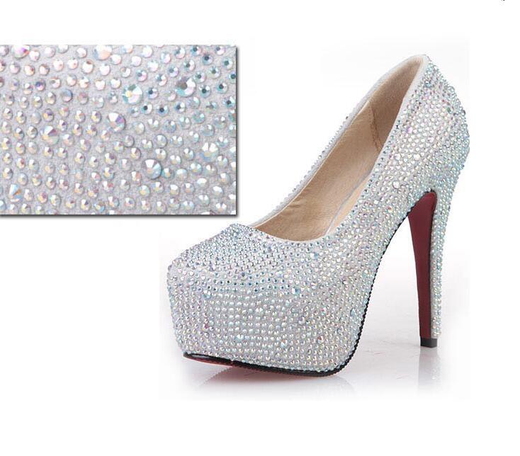 Rhinestone High Heels Platform Shoes Women Pumps Party Wedding Shoes, –  AlineBridal
